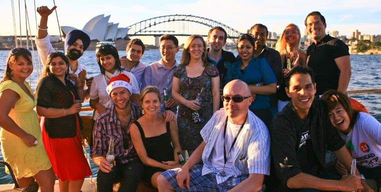 Ryarc team near Sydney harbor bridge